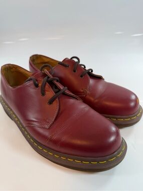 Dr. Martens 1461 Made in England Cherry Red‎ Leather Oxfords Size 9